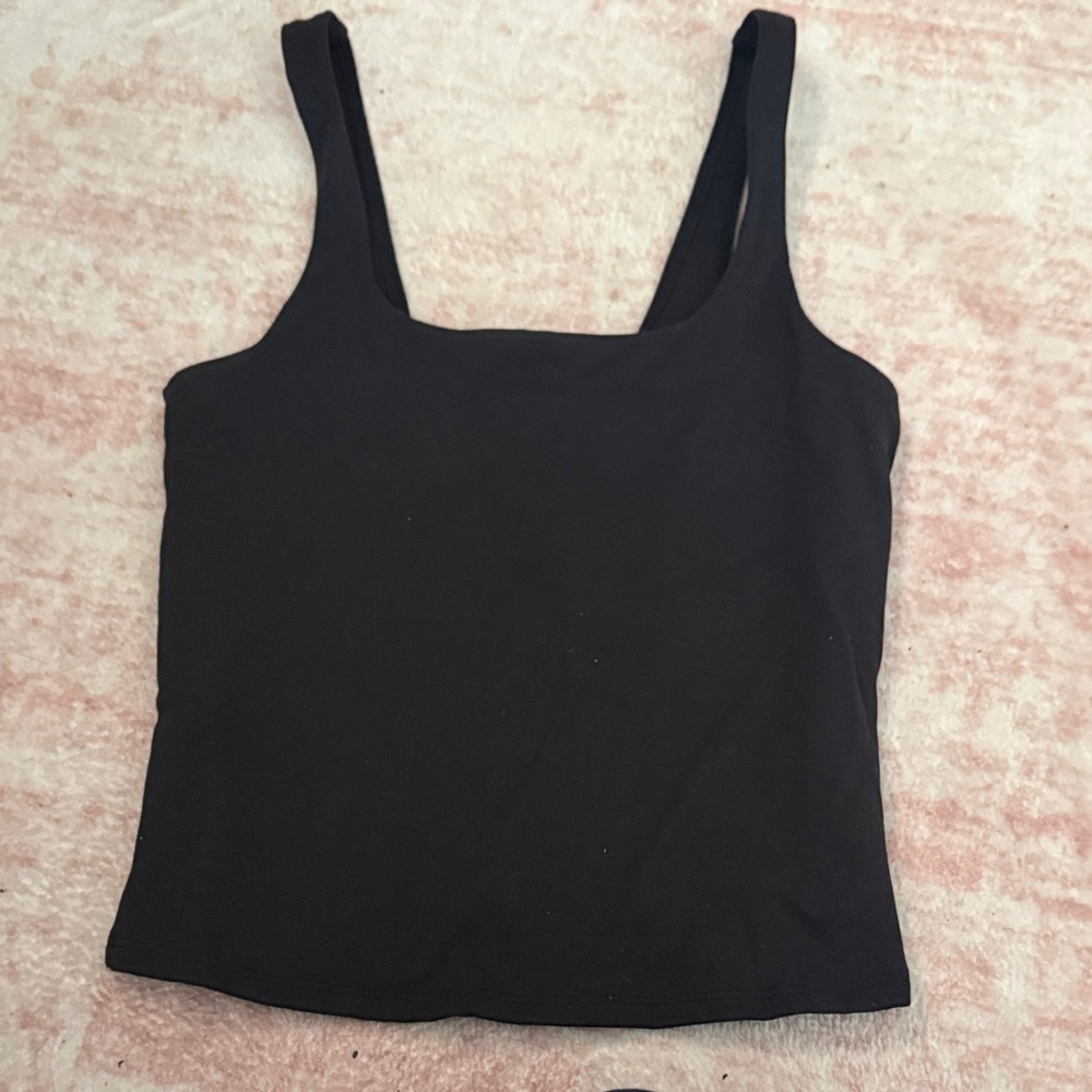ALO Yoga Black Square-Neck Tank